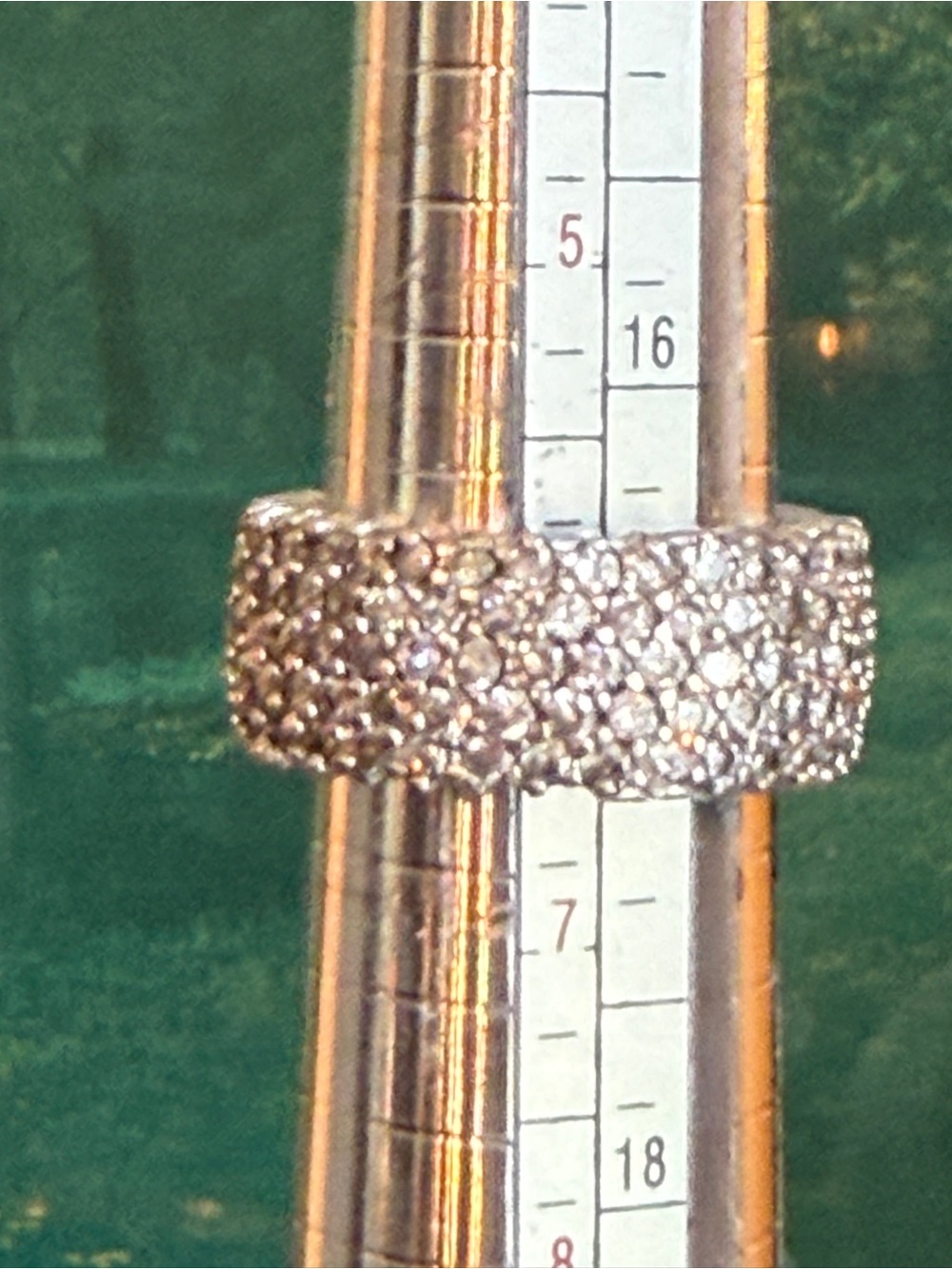 Sterling Silver Pavé Eternity Ring - Size 6.5 - 8 Grams - Picture 6 of 13